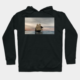 Sailing ship on high sea Hoodie